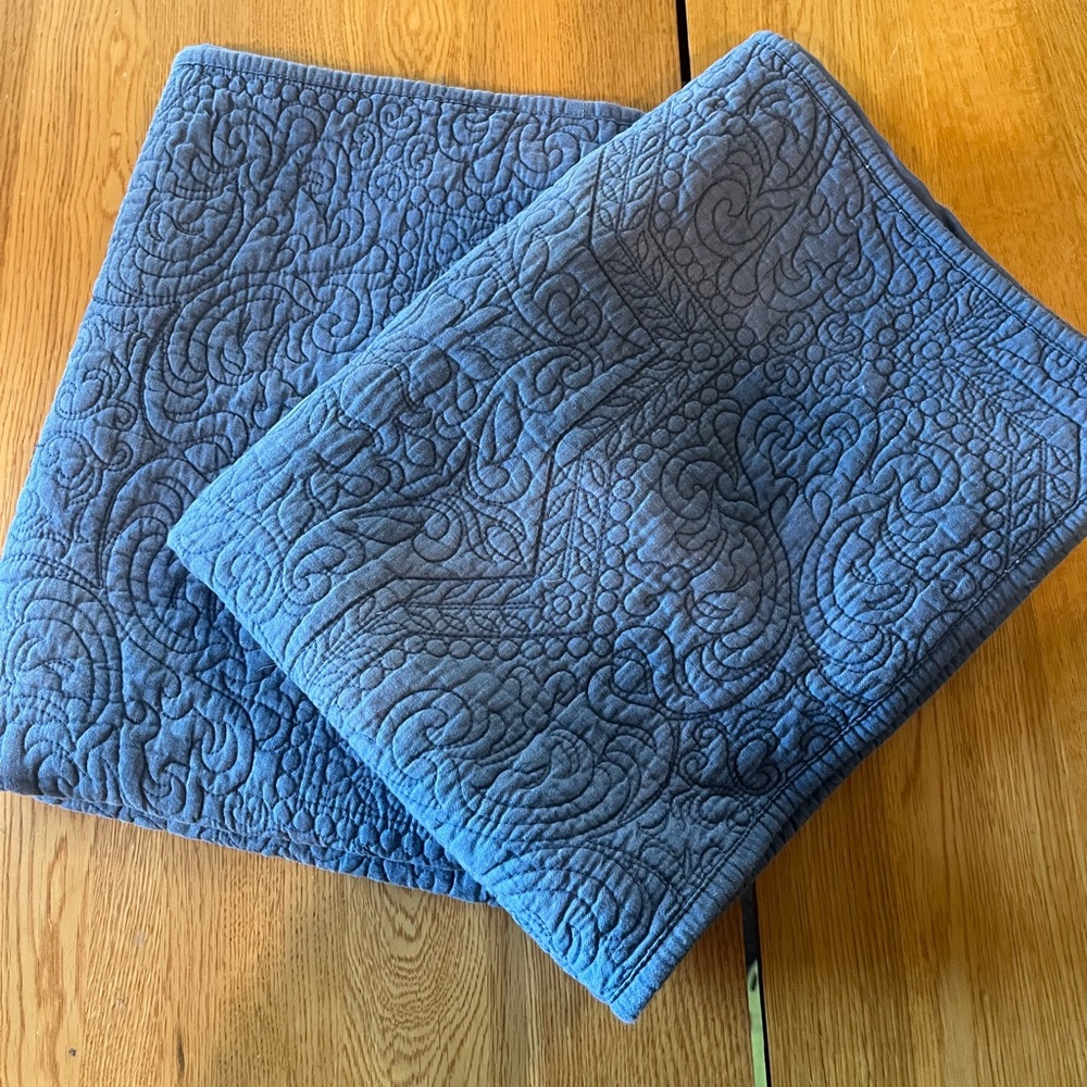 Blue Denim Quilted Pillow Duvet Set